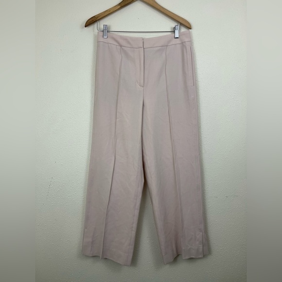 REISS Tia Wool Blend Wide Leg Split Hem Light Pink Trousers Womens Size 8 - Picture 3 of 6